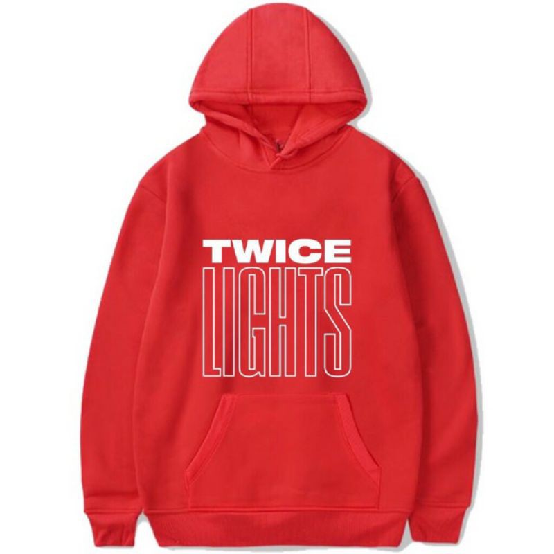 S - XXXXXL(6XL) Hoodie TWICE LIGHTS BIGSIZE JUMBO Jaket Fleece OVERSIZE Idol Kpop Navy Putih Hitam