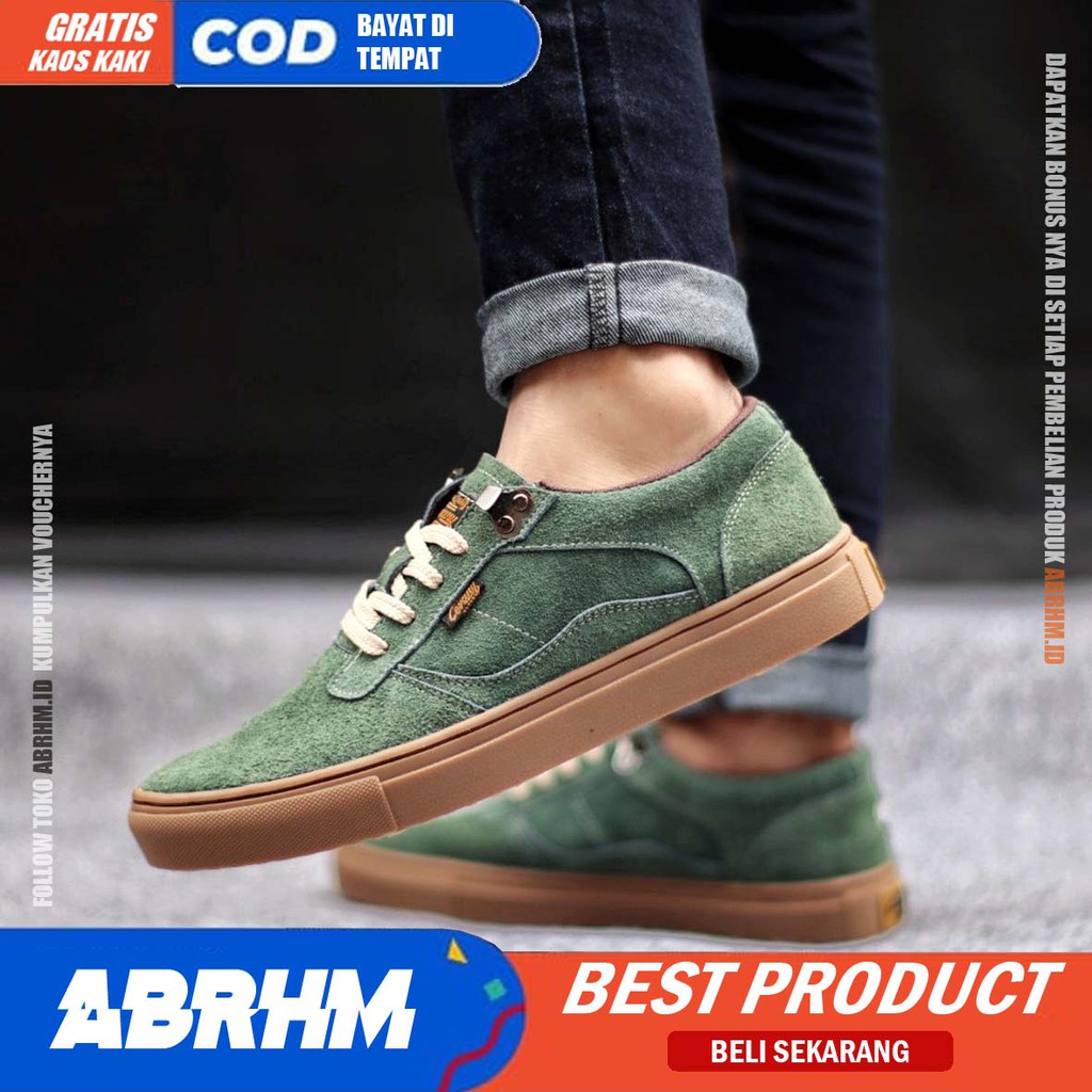 ABRHM X GORDON Sepatu Sneaker Pria Sepatu Pria Casual  Sepatu Sneakers Pria Cowok/ kulit Asli Suede Sepatu Kasual Gaya Keren kekinian Terlaris