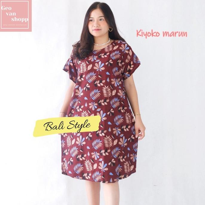 Daster Cantik Kiyoko Maroon / Daster Bali / Kencana Ungu / Home Dress Best Seller