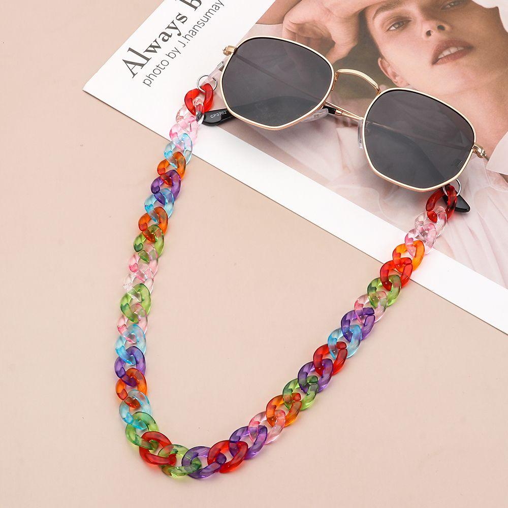 R-flower DIY Bahan Non-slip Fashion Santa Claus Kacamata Kalung Pola Natal Tali Leher Neckband Kacamata Lanyard