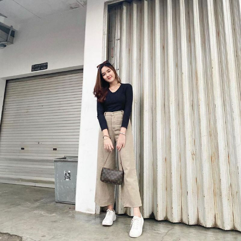 1 KG MUAT 4PCS | CELANA KULOT JEANS HIGHWAIST WARNA PASTELA HITS SELEBGRAM