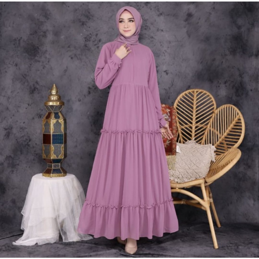 ZINKA GAMIS CERUTY POLOS / GAMIS CERUTY MODEL REMPEL SUSUN / GAMIS CERUTY BUSUI / DRESS BUSUI / GAMI