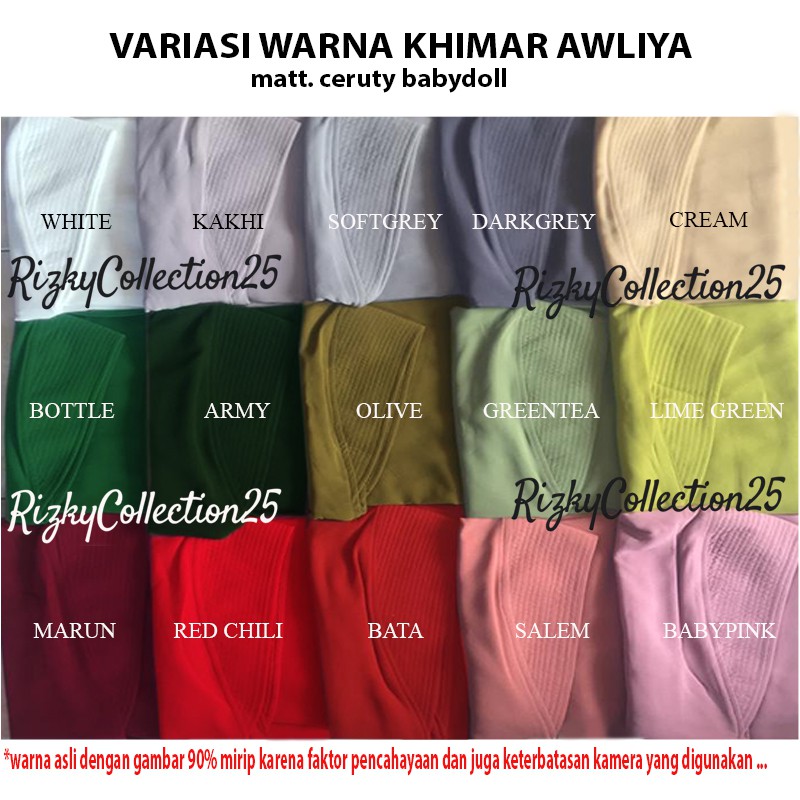 AWLIYA COLLECTION / KHIMAR SABRINA 2 LAYER/ KHIMAR JILBAB ORI AWLIYA 2LAYER OVAL