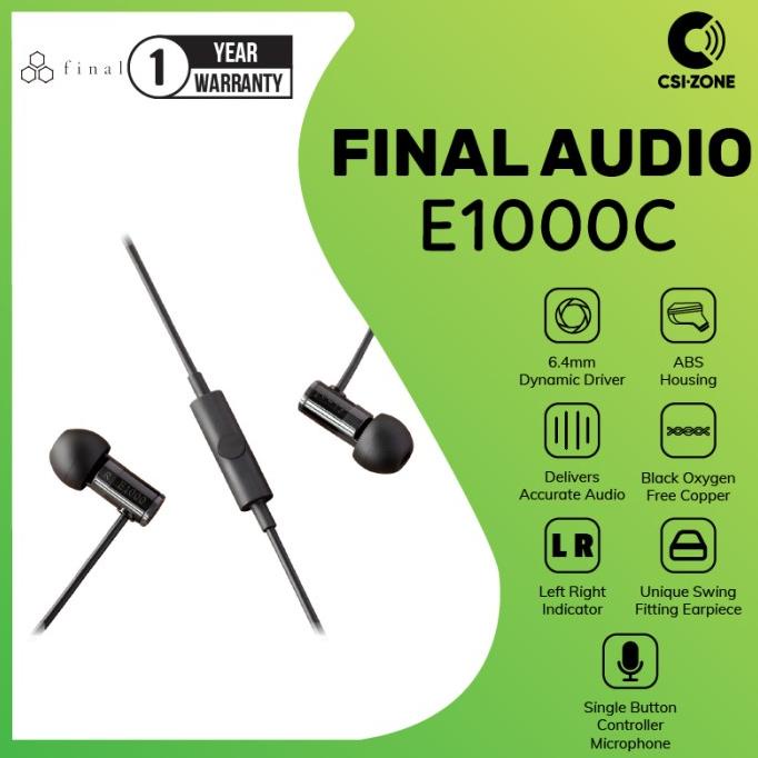 TERBARU Final Audio E1000C / E 1000C Hi-Res In Ear Earphone with Mic
