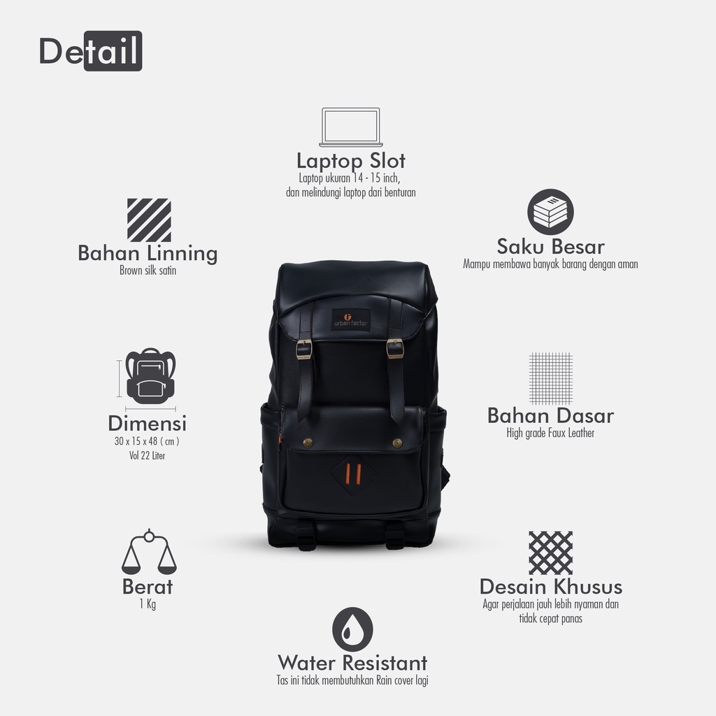 Tas ransel Backpack urban factor - Vanguard | Tas laptop Pria wanita Kasual