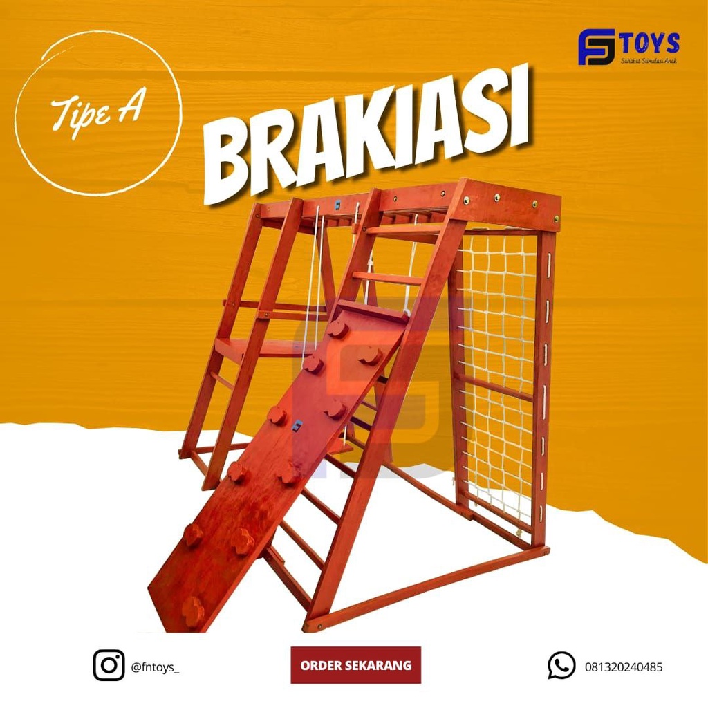 Brakiasi / Panjatan Anak Full Set Mainan Anak Montessori Tipe A - Tinggi 180 cm