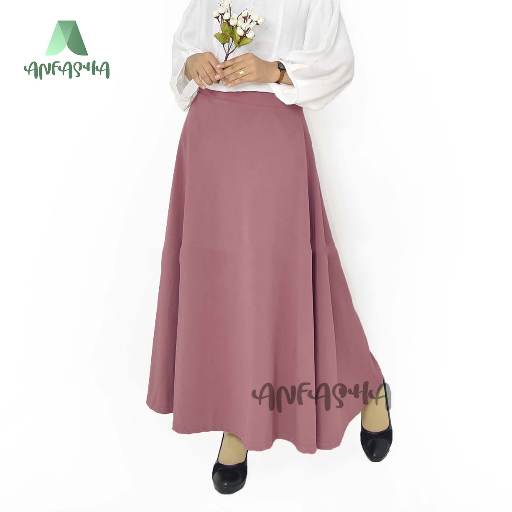 ROK WAFFLE LEBAR = Rok waffle  lebar payung premium basic mode material waffle crap BY TOKO ANFASHA-8