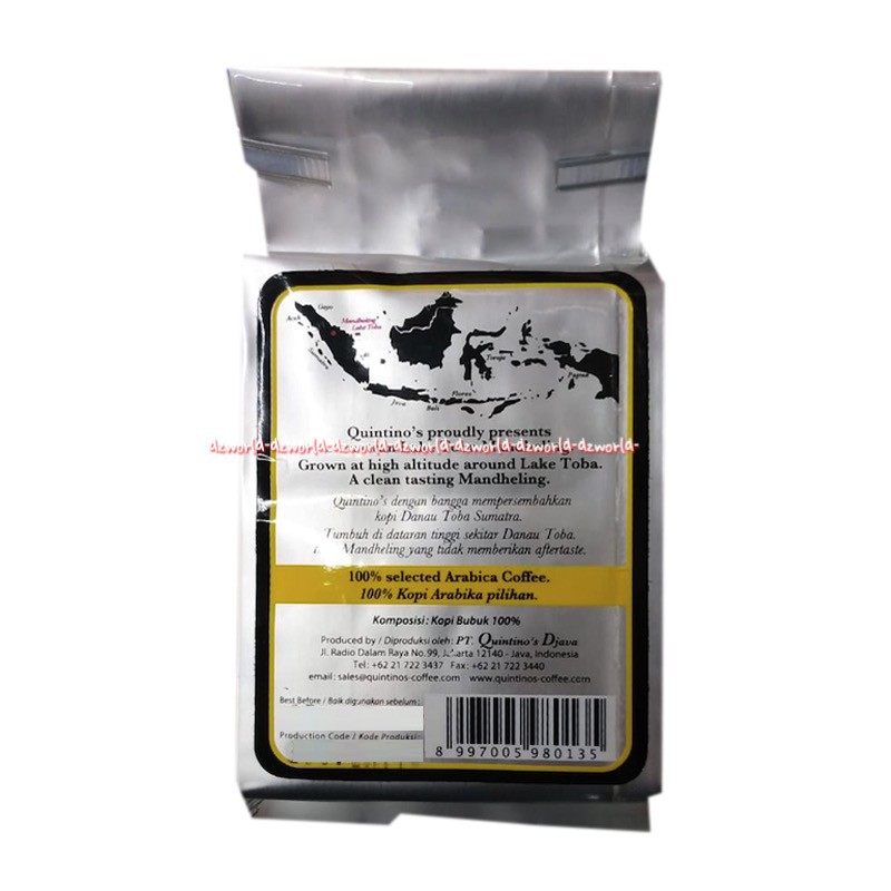 Quintinos Mandheling Lake Toba Kopi Bubuk Sumatera Mandeheling 250gr Quintino Kuintino