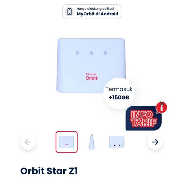 Z1 Modem Telkomsel Orbit Star Z1 Bundling 150 GB 6 bulan