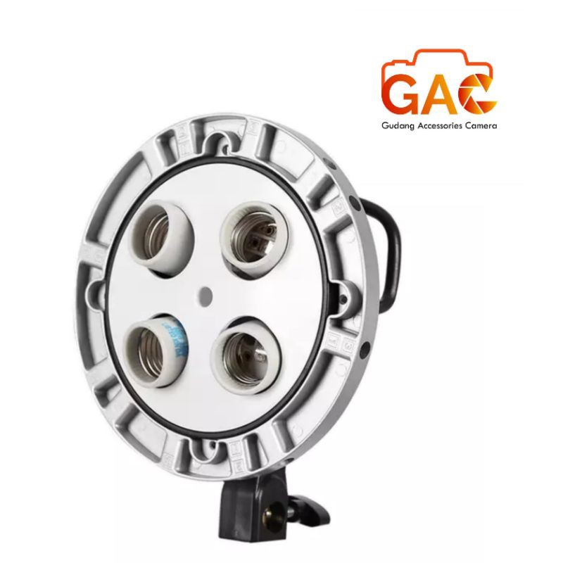 paket GAC lampu GODOX TL-4K TL4K E27 4 Socket bohlam CFL