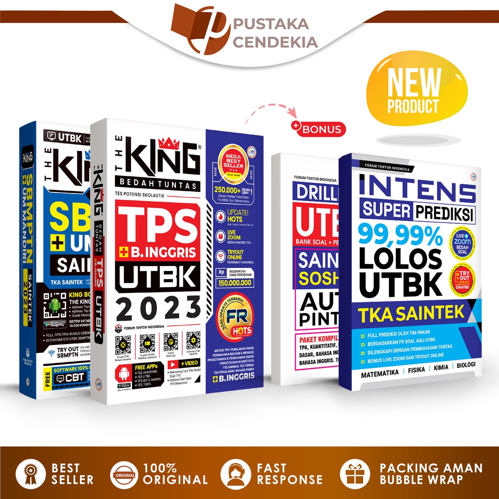 EMC Paket Hemat The King Saintek - Soshum 2023 + The King Tps 2023 Bonus Buku Intens Utbk