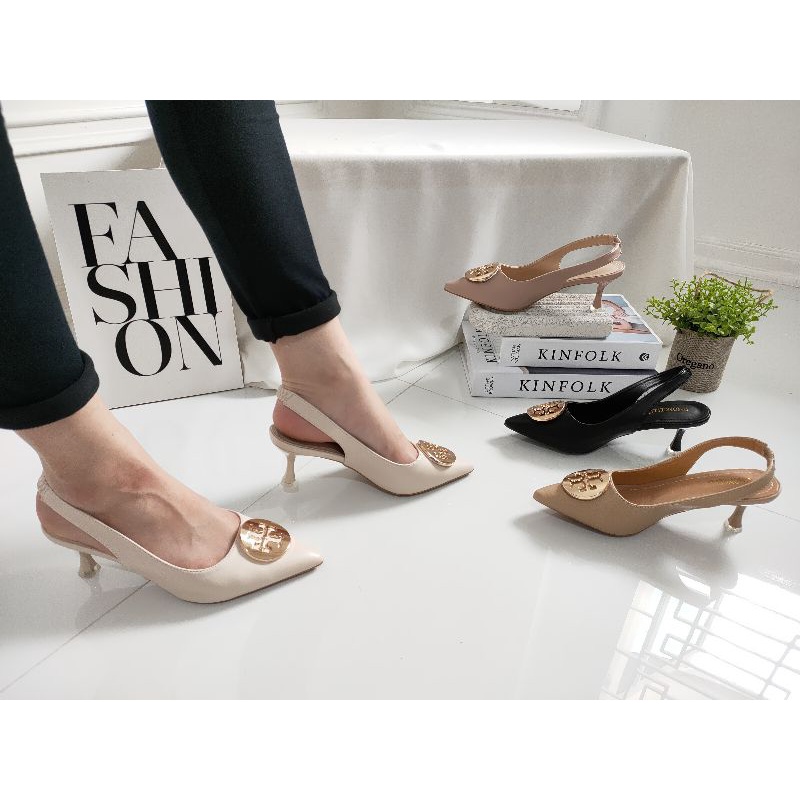 Simoncelli Sepatu Heels 6 Cm Wanita Import Hitam Black Khaki Apricot Remaja Cewek Acara Pesta Kondan