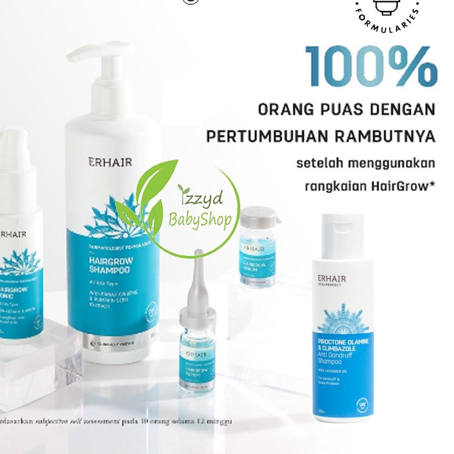 Erha hair grow serum 7x8 ml, tonic 60ML, shampoo 100 ML Anti Rontok & Penumbuh Rambut / scalperfect 