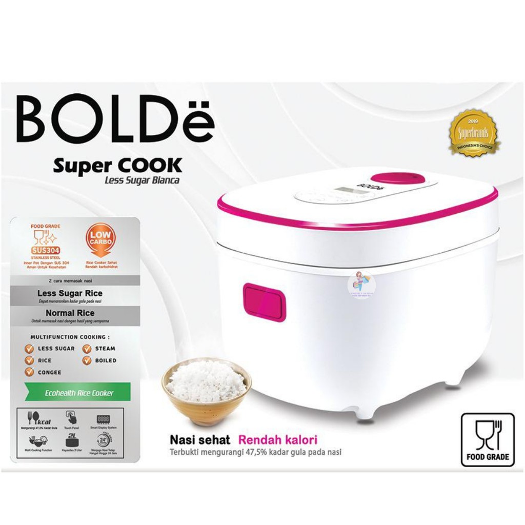 Kimberlyonshop BOLDE Super Cook /Rice Cooker Less Sugar Bianca