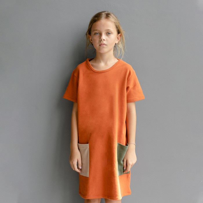 KYDS JERSEY POCKET DRESS MOSCOW ORANGE (Dress Anak) - 4-5 Years