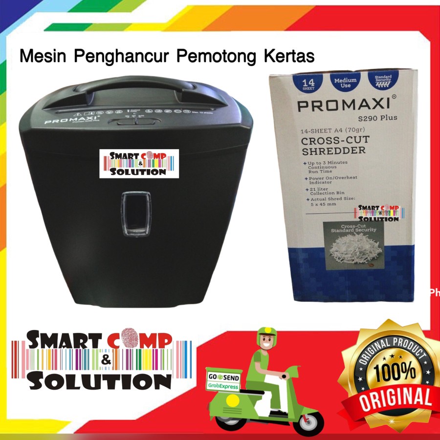 Paper Shredder Promaxi S290 (Mesin Penghancur Kertas)