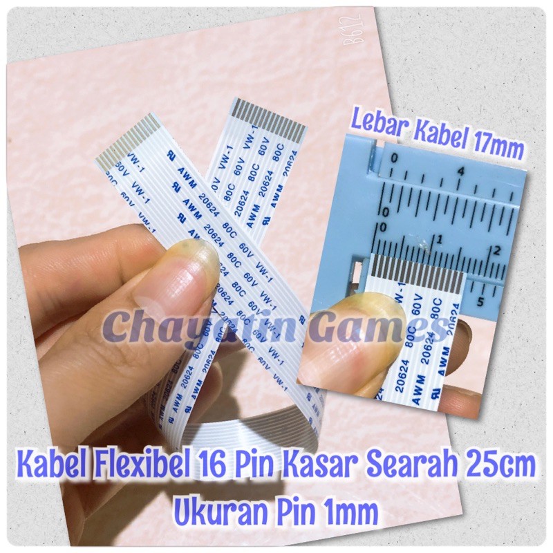 Kabel Flexibel 16 Pin Kasar Searah Panjang 25cm - Ukuran Pin 1mm