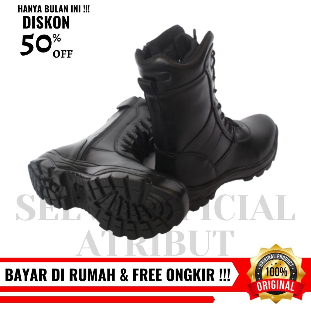 Sepatu PDL TNI AD Kulit Asli Dinas Lapangan Security Satpam Banser Sepatu Kerja TNI Polri Kulit Asli