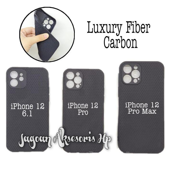 LUXURY Real Fiber iPhone 12 12Pro 12ProMax with Protector Camera TPU Slim Matte Softcase