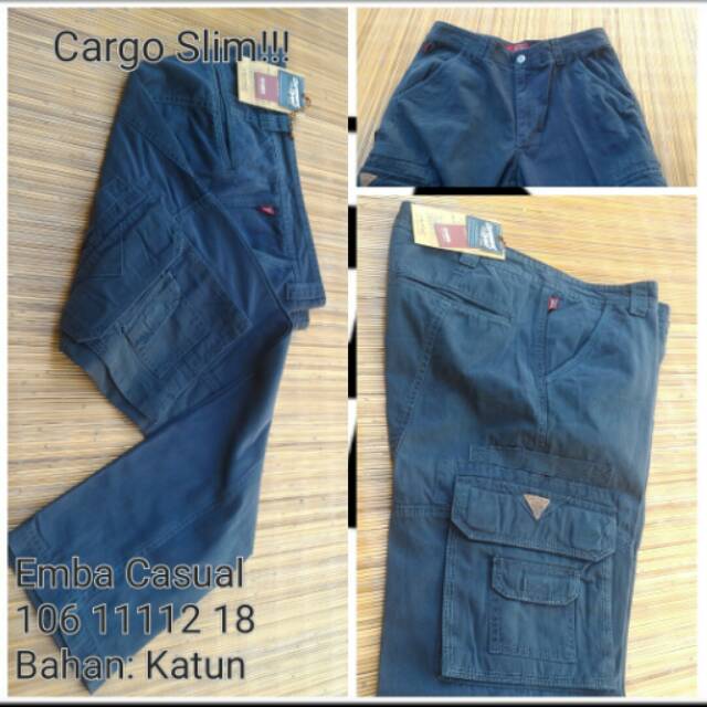 Celana Panjang Cargo Slim Cowok Emba Casual 106 11112 18