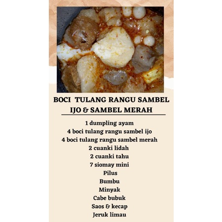 

Boci Tulang Rangu Sambel Ijo & Sambel Merah