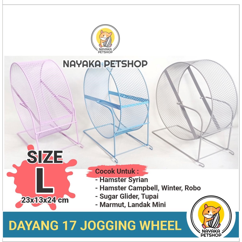 Dayang 17 Jogging Wheel Jumbo Kincir Hamster Syrian Mainan Landak Mini Marmut Rolling Sugar Glider Roda Putar Hewan