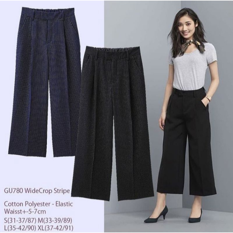 Gu uniqlo easy wide stripe