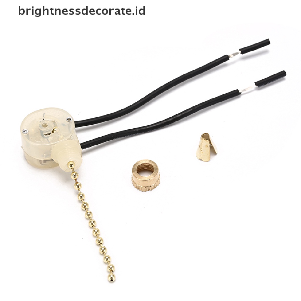 (Birth) Saklar Pulley Kipas Angin Plafon Pengganti Warna Gold / Silver