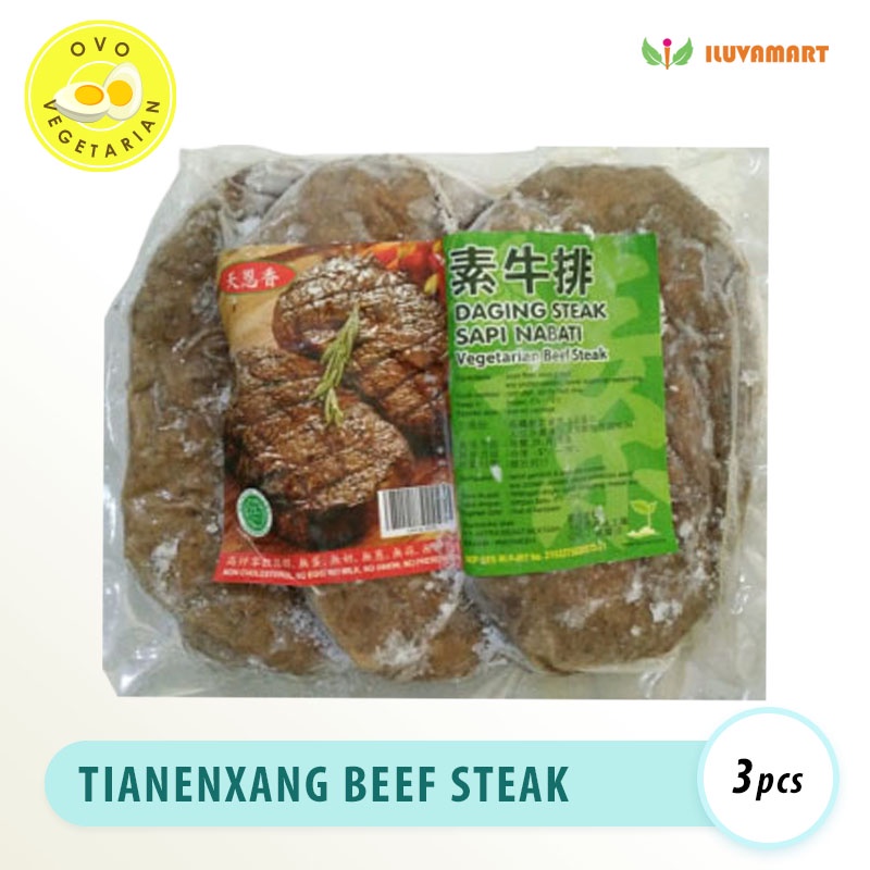 

Tian En Xiang Beef Steak Meat Vegetarian 3 pcs Daging Stik Sapi Analog bisa Lada Hitam Panggang