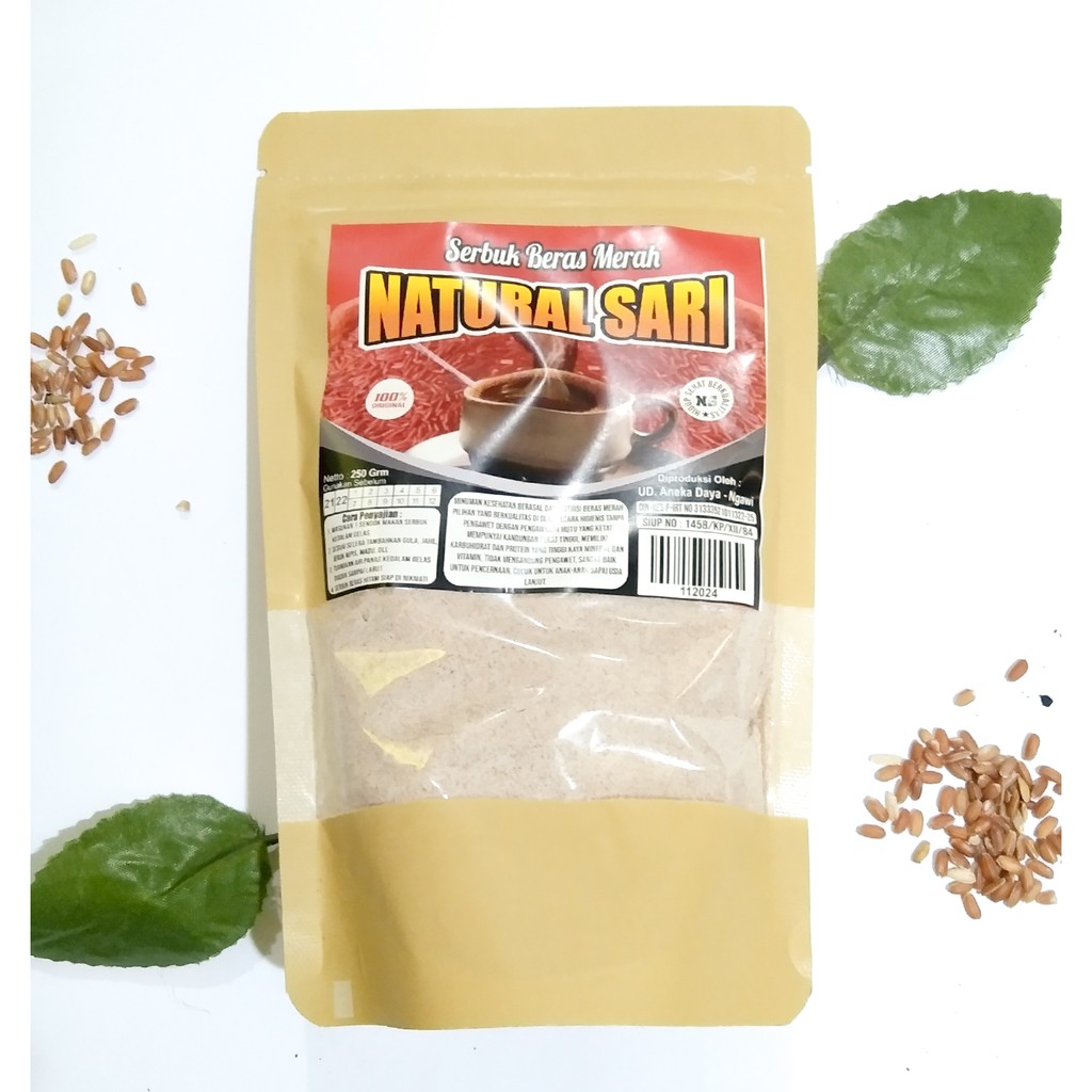 

BERAS MERAH ORGANIK (SERBUK) Natural Sari - 250 g - Cocok untuk DIET