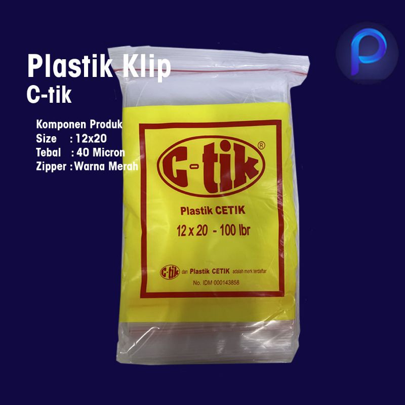 [Isi 100Pcs] Plastik Klip Baju Kaos Plastik Ziplock 12x20cm Merek C-Tik Murah Original Kemasan Ekono