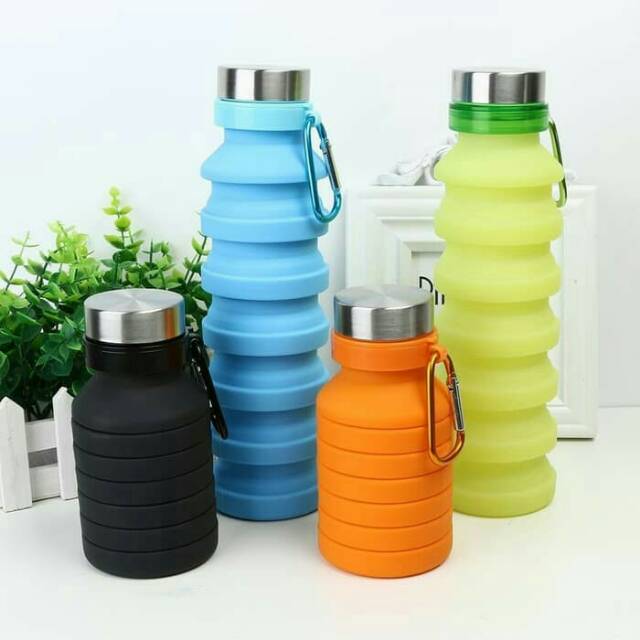 Botol Air Minum Lipat Silikon Silicon Traveling Travel Bottle Unik Kecil Besar Bagus Murah Keren