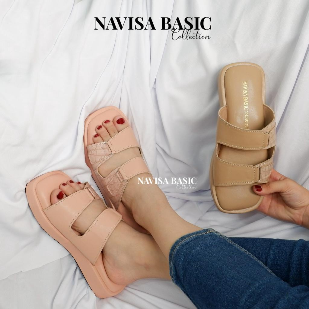 Sandal Wanita Korean Empuk Sandal Puffy Plaform Navisa basic collection