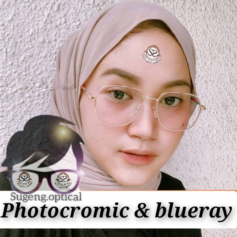kacamata wanita kacamata minus kode 6803 photocromic blueray
