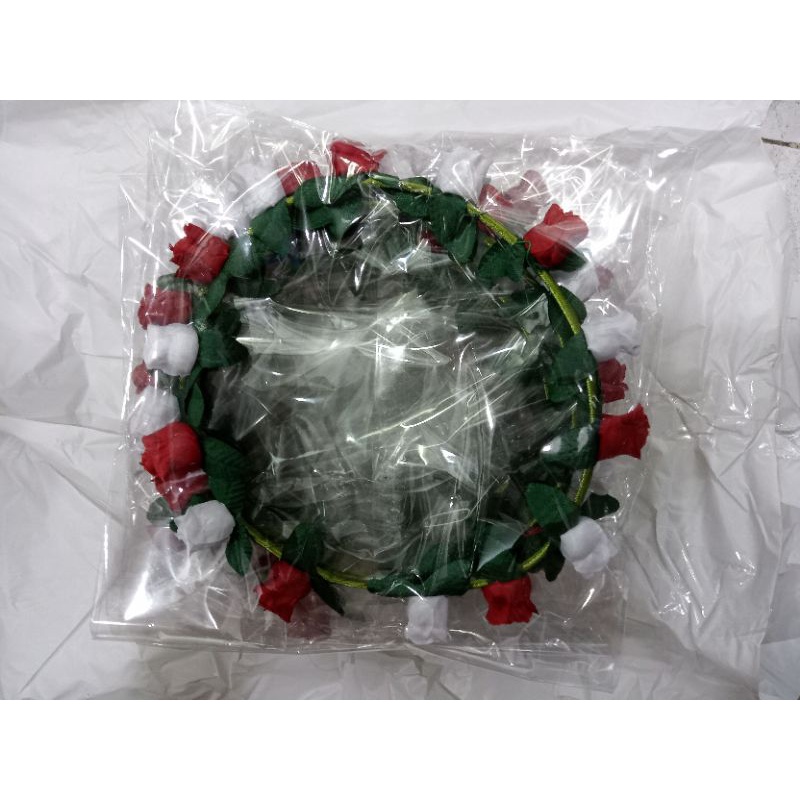 flower crown merah putih
