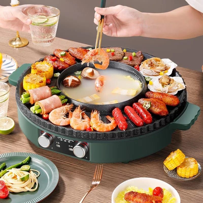 Panci Grill dan Steamboat Shabu listrik 2-IN1 PREMIUM QUALITY VENUS ACC