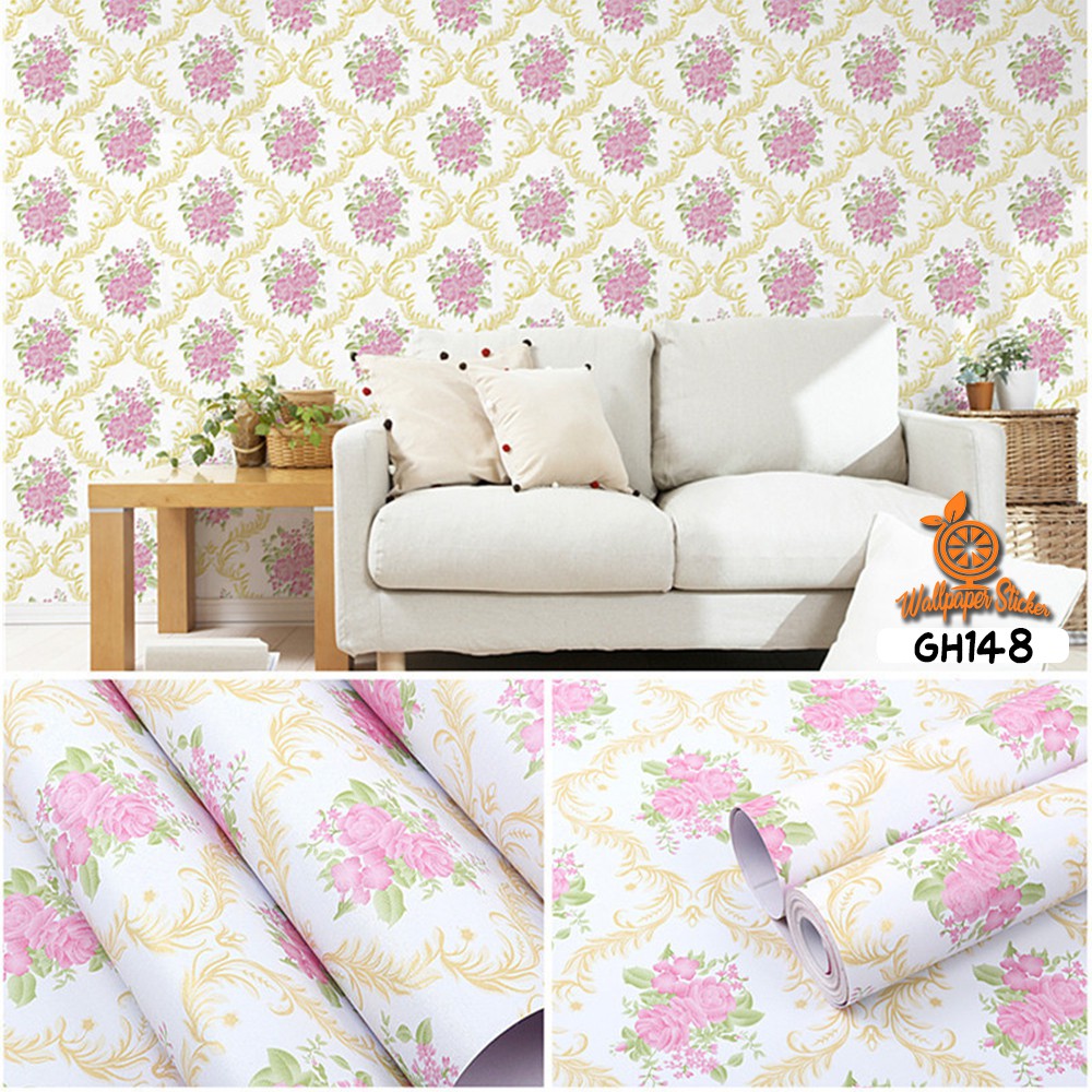 Wallpaper Dinding Murah Motif Bunga Best Seller GH012 Bunga Stiker Rumah