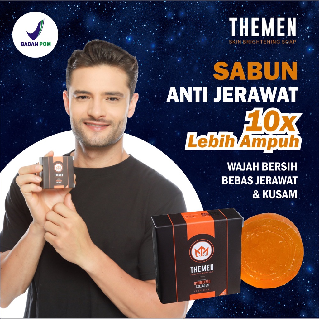 SABUN PENGHILANG JERAWAT PRIA BPOM THEMEN SKIN BRIGHTENING SOAP PENGHILANG BOPENG PRIA SABUN JERAWAT