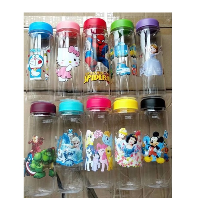 My Bottle KARAKTER Anak + FREE POUCH / Botol Minum Anak Hello Kitty Doraemon
