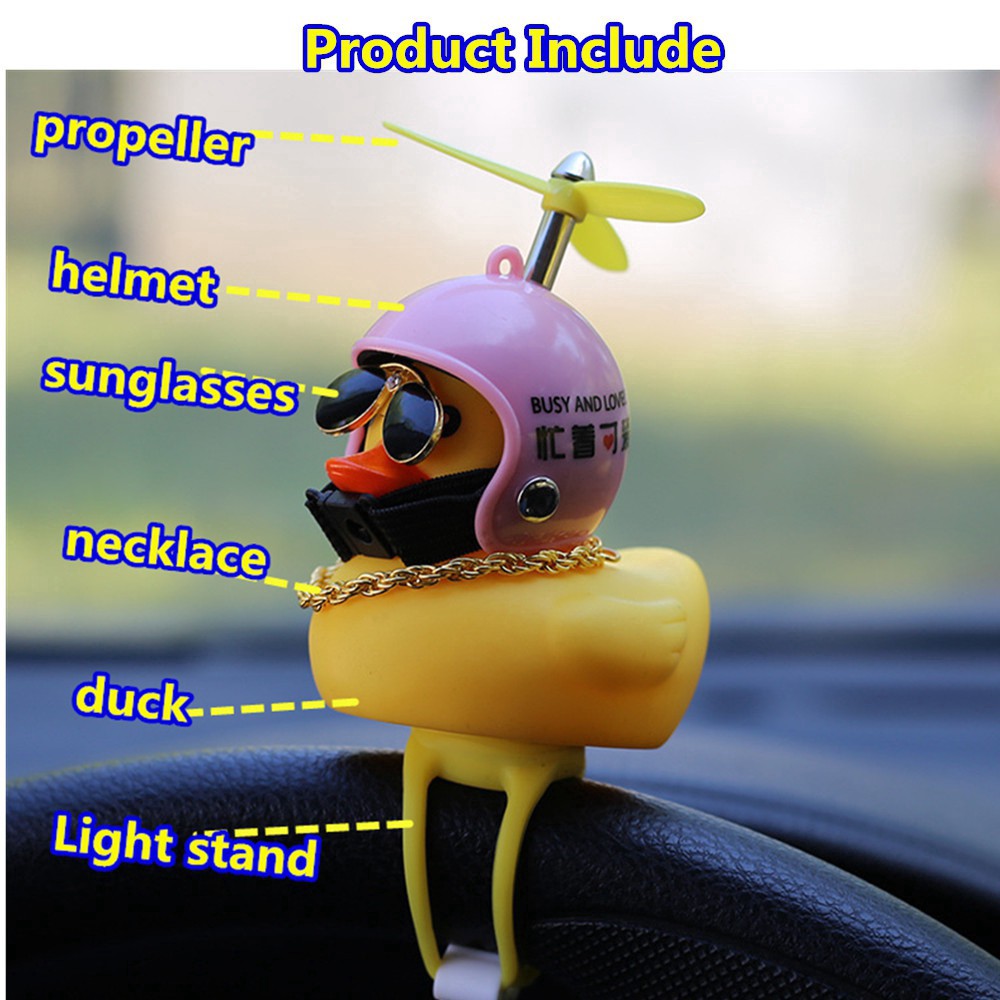 【COD√+READY】Bebek lampu Helm  berbaling mainan bebek berbaling helm LED