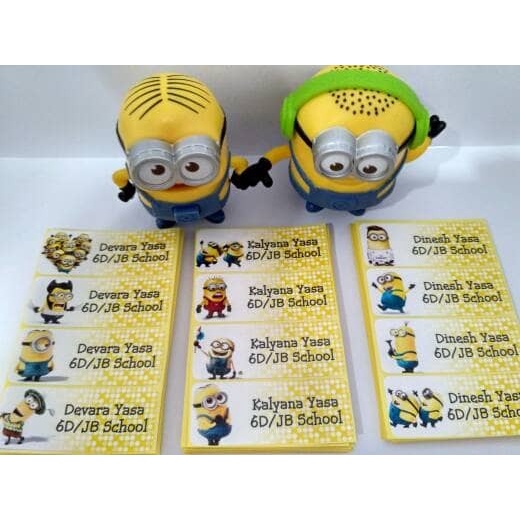 

Minion Sticker Nama khusus untuk Buku2 Pelajaran, Label Nama Sticker nama karakter lucu untuk perlengkapan sekolah