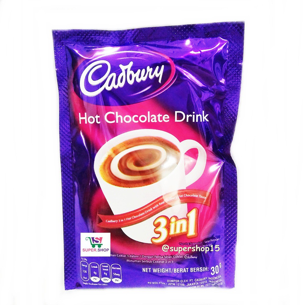 Cadbury Hot Chocolate Drink 3in1 SACHET 30 Gram