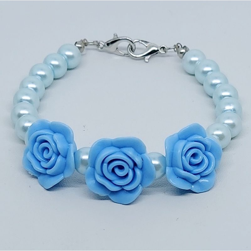 KONEKTOR MASKER HIJAB MUTIARA, PENGAIT MASKER HIJAB MUTIARA-Biru