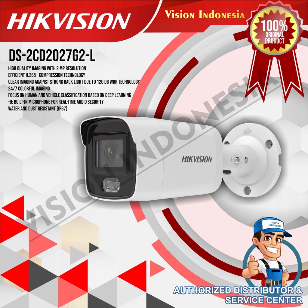 IP CAMERA HIKVISION COLORVU 2MP / COLORVU HIKVISION 2MP DS-2CD2027G2-L