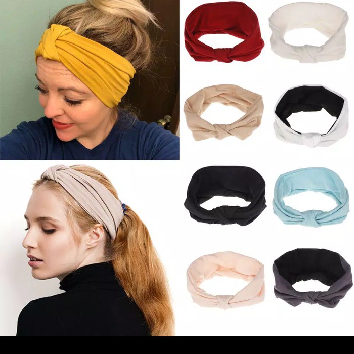 SHABRINA_FASHION!! BANDO POLOS GARIS BANDANA WANITA BANYAK WARNA