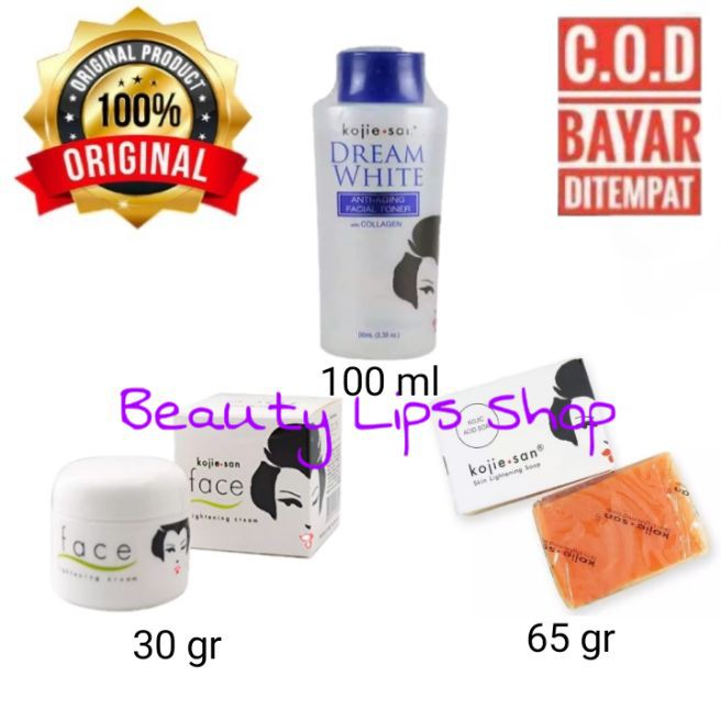 Paket Kojisan/ KOJIE SAN 3 in 1 ( Sabun + Krim + Toner Dream White )