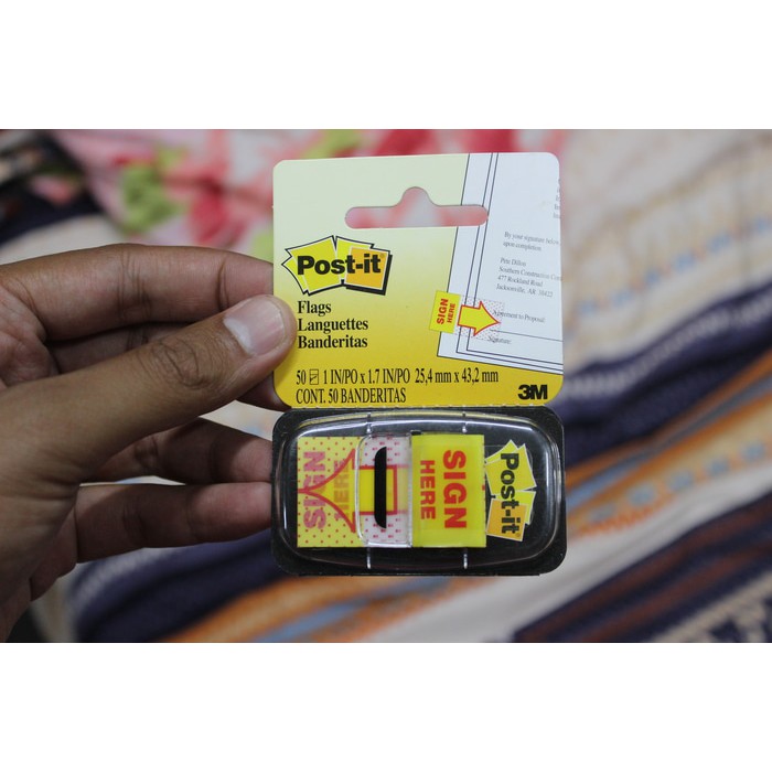 

sign here page marker penanda pengingat halaman buku baca post it 3m
