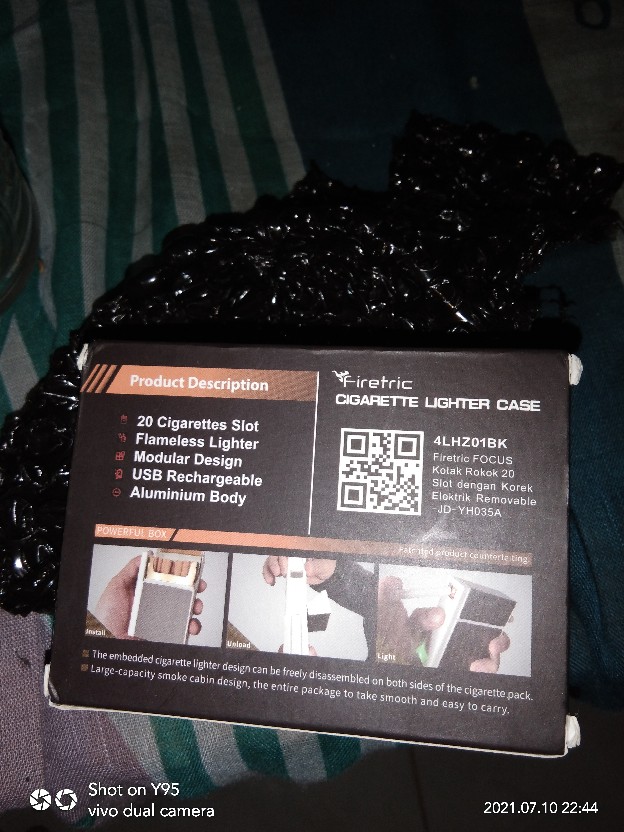 Taffware E-spark Focus Kotak Rokok 20 Slot Dengan Korek Elektrik Removable