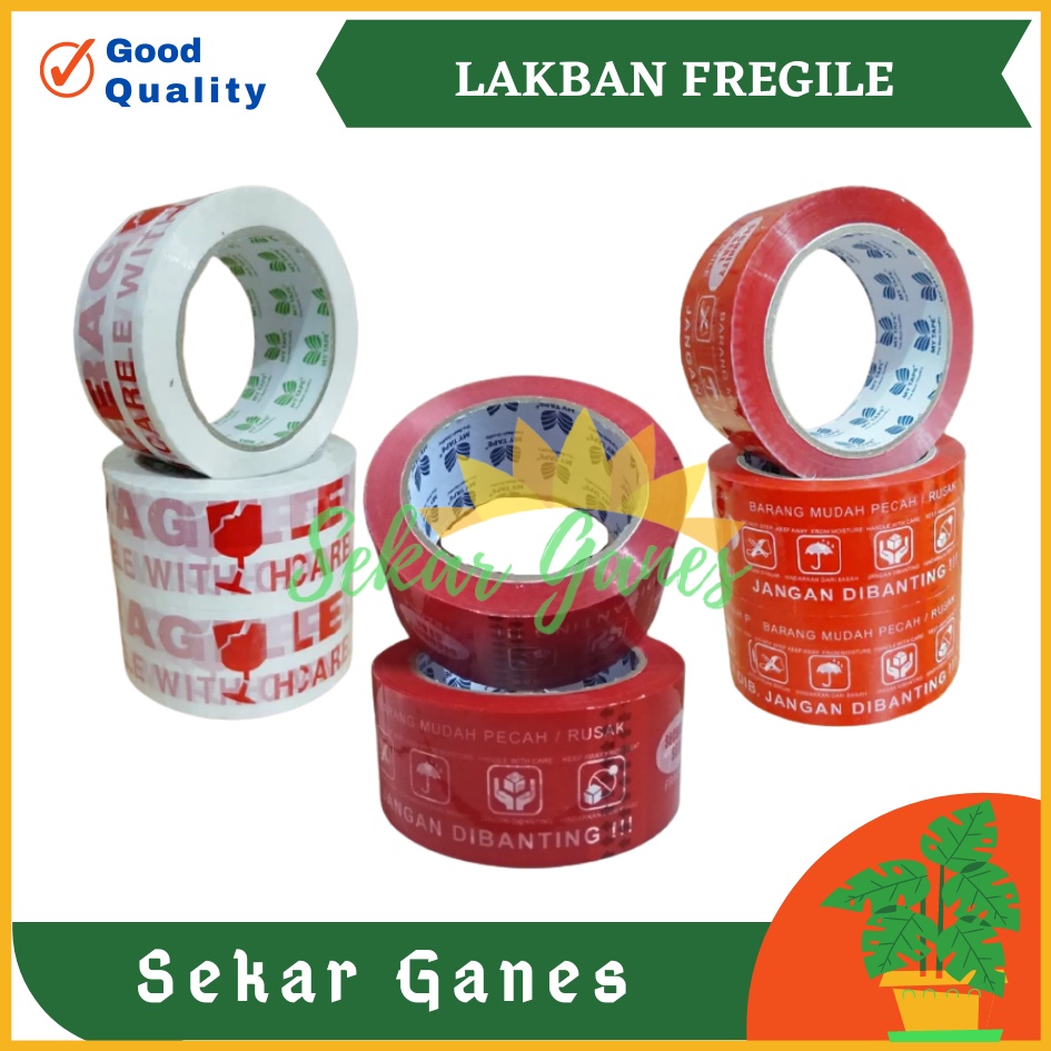 Lakban Fragile Handle With Care 48mm X 90 Yard / Lakban Fragile Putih