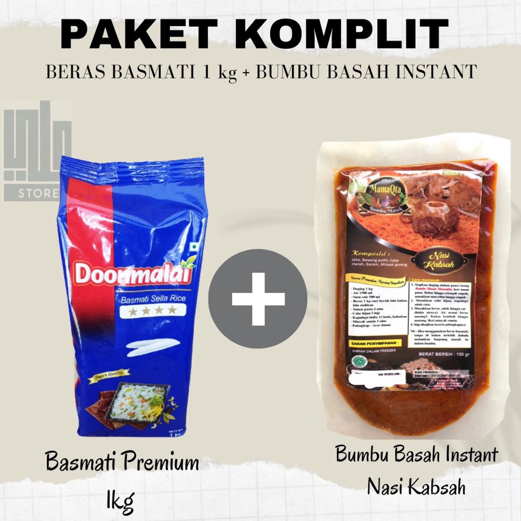 

PAKET LENGKAP BERAS BASMATI 1KG PLUS BUMBU BASAH KABSAH Paket Instant Nasi Kabsa Paket Komplit Nasi Kapsa Paket Bumbu dan Beras Basmati